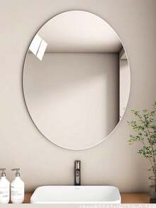 Round Acrylic Mirror Wall Sticker – Large Self-Adhesive Non-Glass Mirror, High Transparency Decorative Mirror Panel, Suitable For Bathroom, Bedroom, Door, Vanity And Home Wall Decor - Mirror - View 4