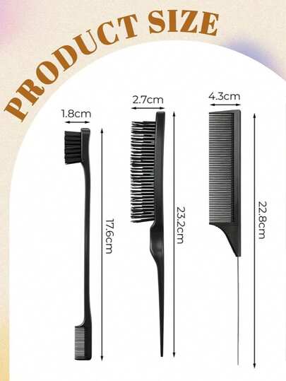 4 Peças Conjunto de Pente de Cera Capilar, Incluindo: 1 Peça Pente de Cera para Cabelo da Testa, 1 Peça Pente para Linha do Cabelo, 1 Peça Pente para Bordas (Para Manter a Linha do Cabelo Suave), 1 Peça Pente de Estilo para Divisão, Halloween