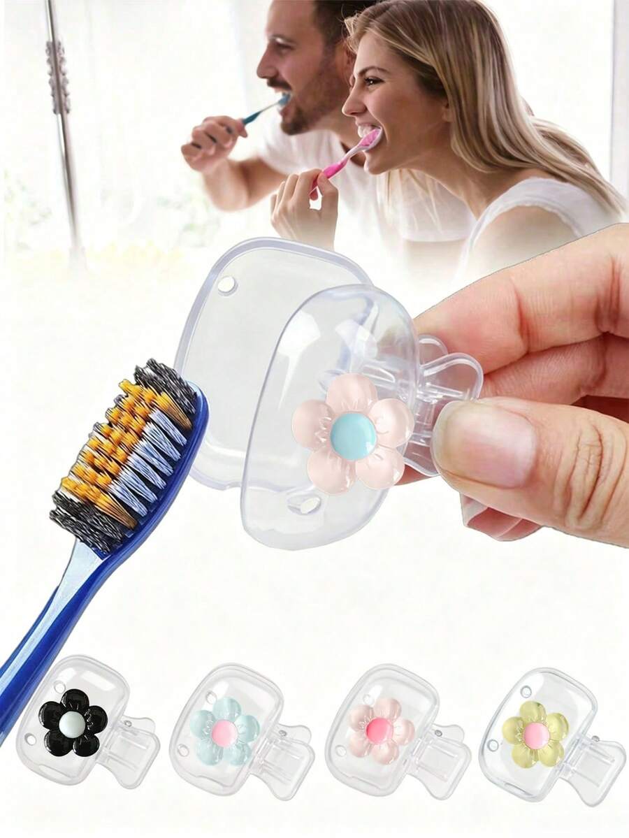1/2/4pcs Travel/Home Toothbrush Holder, Portable Travel Toothbrush Dust Cover, Storage Box, Portable Toothbrush Head Protector Clip, Bathroom Decor