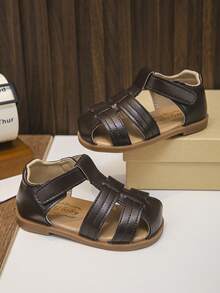 Infant & Toddler Girls' Closed-Toe Roman Sandals, Soft, Fashionable & Comfortable - Brown - View 2