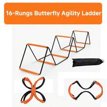 CENLEN 10/16-Grid Orange Fixed Agility Ladder, Multi-Functional Butterfly Agility Ladder, Soccer Speed And Agility Training Equipment - Orange-16 Slots - View 9