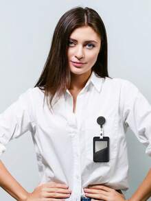 10pcs Solid Color Sliding ID Badge Holders With Retractable Badge Reel, Key Ring, Hard Plastic Badge Holder, Suitable For Office, School ID, Credit Card, RFID Key Card, Driver's License And Pass, Can Be Used For Keys, Key Ring And Keychain, Best Gift For Women And Men - Multicolor 3 - View 6