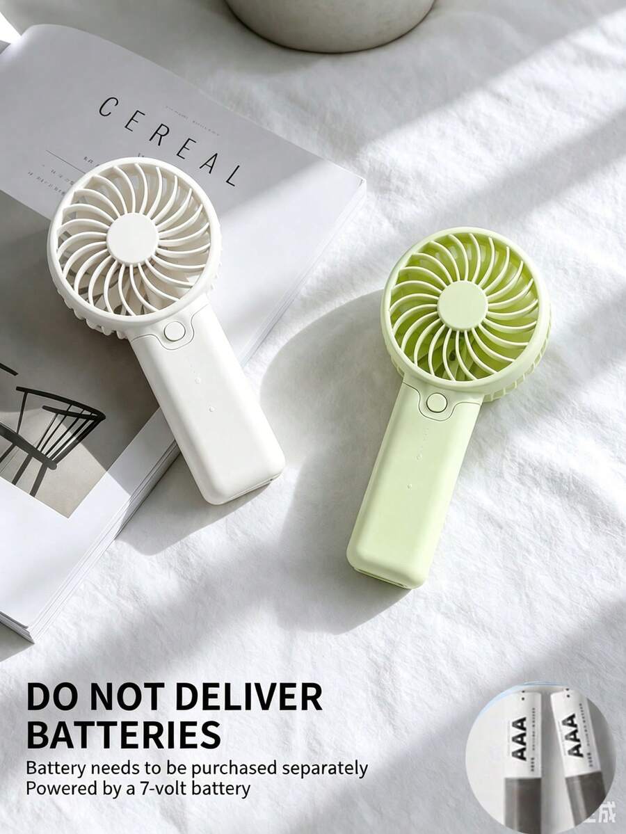 1件手持電池供電迷你風扇，便攜式，適合夏季與戶外使用（不含電池），春夏款，伴娘禮物，房間/臥室裝飾，海灘/旅行，適合男性，臥室裝飾，花園/廚房裝飾，夏季/海灘/旅行必需品