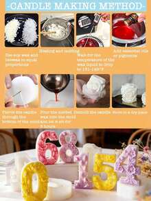 SikeSike 1pc Embossed Number Silicone Mold, Number Birthday Cake Mold, DIY Birthday Cake Decoration, Aromatherapy Candle, Chocolate Lollipop Making Silicone Mold - White - View 11