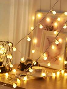 1pc LED Frosted Ball String Lights, Indoor Decoration Battery Operated Bubble Fairy Lights, Suitable For Living Room Decor, Outdoor Garden Decor, Tent Decor, Birthday Party Decor, Wedding Decor - Warm Light - View 8