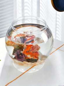 Transparent Plastic Fish Bowl Aquarium, Mini Betta Fish Habitat, Desktop Water Landscape Ecosystem Tank, Home Living Room Desktop Decor, Aquatic Plant Landscape Container - Multicolor - View 7
