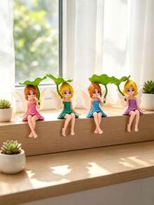 1/2/4pcs Resin Lotus Fairy Statue Mini Elf Figurine, Car Dashboard Desktop Decoration, DIY Micro Landscape Garden Ornament, Home Office Birthday Holiday Gift - A - View 10