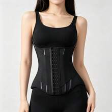 1pc Women's Tight Waist Trainer Corset, Original Colombian Waist Cincher, Abdominal Compression Shaping Corset - Black - View 3