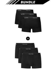 Calvin Klein [حزمة] 3 عبوات سراويل داخلية رجالية + 3 عبوات سراويل داخلية رجالية بقوة مكثفة - أسود + أسود - مشاهدة 1