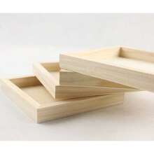 10pcs Plain Wooden Tray Set, Suitable For Painting, Dyeing And Customization, Fits Display, Handmade Crafts, Art Creation And Puzzle Making, Blank Base With High Versatility - Multicolor - View 9