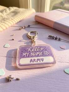 1Pc/8Pcs BangTang K-Pop Theme Fan Support Pattern Keychain, Cute Asymmetrical Shape Metal Clasp Functional Bag Decoration, Suitable For Fan Meetings, Concert Support, Birthday Gifts, Student Backpack Decoration, Peripheral Collection, Holiday Celebration And All-Season Use - Multicolor - View 9