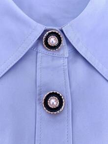 1PC/2PCS Resin Geometry Button Covers, Shirts Button Cover Clip On Button Covers Fashion Crystal Cufflinks Cover - Black - View 1