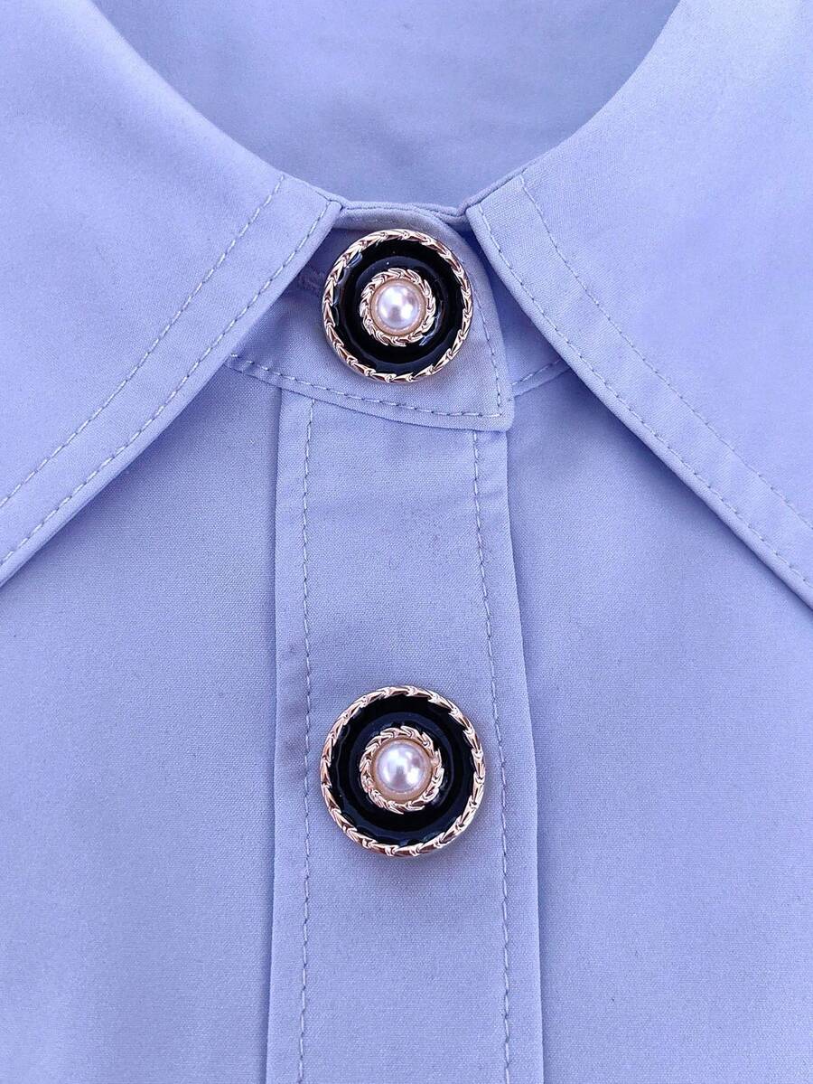 1PC/2PCS Resin Geometry Button Covers, Shirts Button Cover Clip On Button Covers Fashion Crystal Cufflinks Cover - Black - View 1
