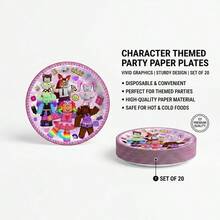 Roblox 10/20入 卡通遊戲紙盤 一次性晚餐盤 10-20人份 生日婚禮聖誕家庭聚會主題派對節日使用 房間裝飾家居裝飾派對伴手禮驚喜禮物 - Roblo Girl(原廠) 紙盤 - 查看 8