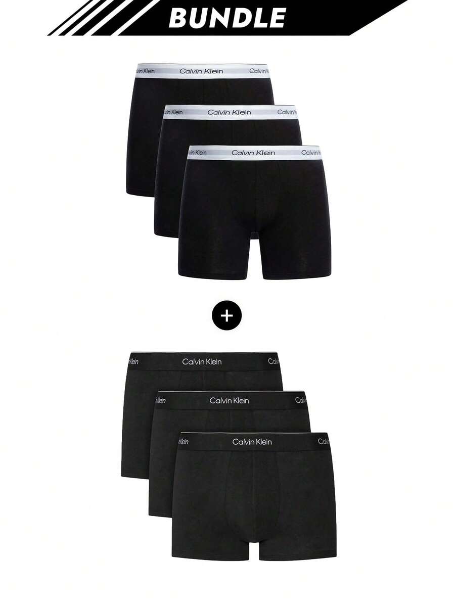 [Bundle] Calvin Klein 3 Packs Boxers + Intense Power 3 Packs Men's Boxer Briefs - Black and White+Black - View 1