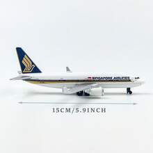 Singapore Airlines Model Airplane, Die-Cast Metal Model Airplane, Suitable For Collection And Holiday Gifts - White - View 2