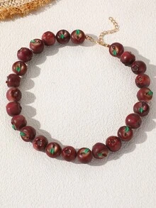 NAIZHU 1/2pcs Fashion Creative Colorful Y2K Dopamine Resin Fruit Necklace Strawberry Apple Necklace Daily Party Accessory - Multicolor - View 21