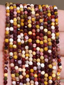 Yumfeel 3mm Natural Mookaite Jasper Facted Beads For Jewellery Making-Length 38cm About 110-115pcs Stone Beads DIY Necklaces And Rings - Egg Yolk Yellow - View 4