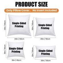 DIY Photo Custom Pillow Case Cushion Cover Furnishing Sofa Couch Lounge Bedding Household Christmas Halloween Thanksgiving Anniversary Home Accent Room Decor Bed Bedroom Living Space Holiday Gift Birthday Housewarming Party Celebration Couples - Multicolor - View 3