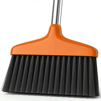 Handy Broom, Indoor_Outdoor Brooms, Duty Kitchen Broom, For Home Garage Kitchen Office Courtyard Lobby Patio Lawn Concrete (1, Orange)