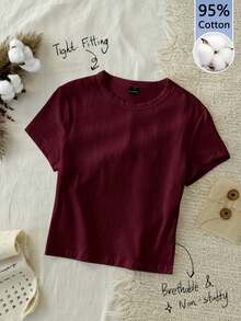 Women T-Shirts - Burgundy - View 1