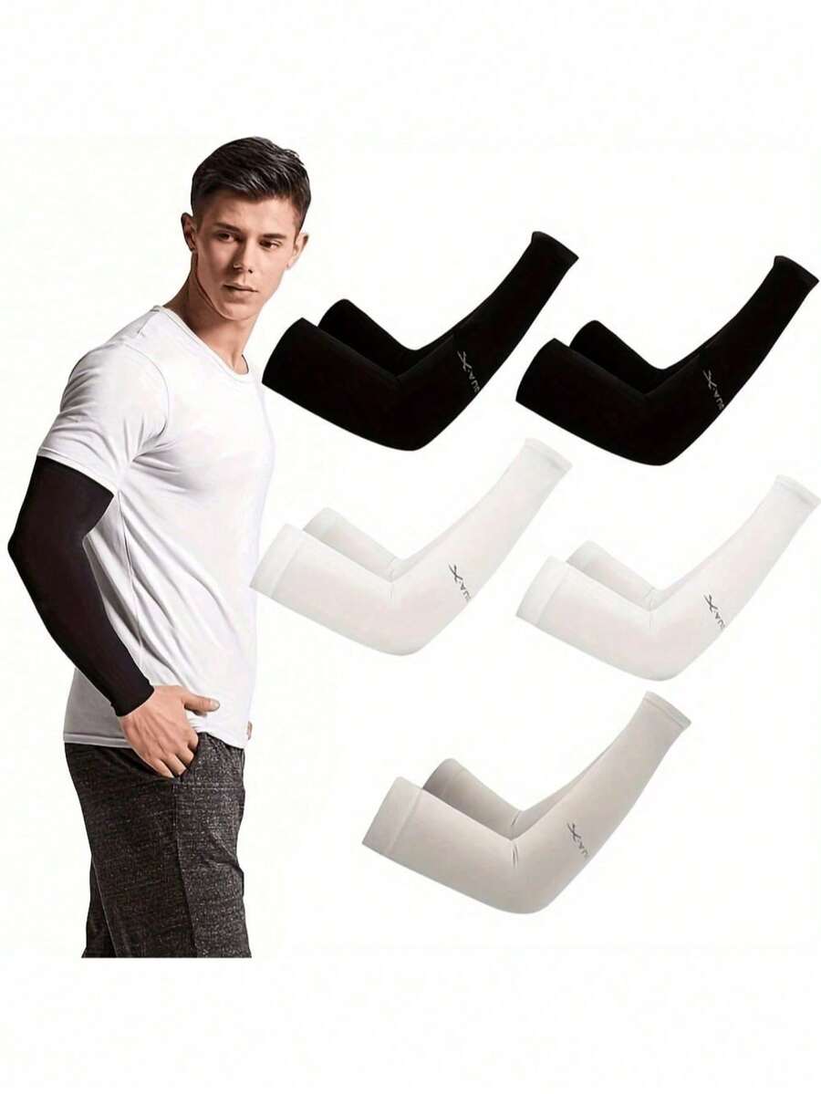 1/5 Pairs Breathable, Finger-Exposed And Sun-Protective Sleeves, Suitable For Cycling, Golf, Running And Driving - Ideal For Outdoor Activities - Multicolor - View 1