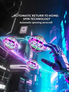 1pc Rotating Flying Disc Smart Hover Ball, High-Tech Flying Toy With LED Lights And Smart Bounce, Holiday Gift For Boys - Flying Ball - View 3