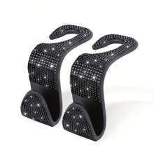 2/4pcs Car Seat Back Hooks With Rhinestones, Shiny Crystal Texture, Interior Accessory For Women, Fits Front Seats, Storage And Decoration For Car Interior - Diamond-encrusted Chair Back Hooks - View 16