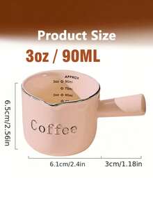 1/2pcs 90ML Espresso Cup With Handle, V-Shaped Ceramic Espresso Cup, Coffee Measuring Cup And Milk Pitcher, Suitable For Espresso Making And Milk Frothing, Ideal Choice For Espresso Lovers - Multicolor - View 9
