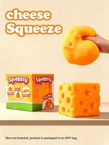 Cheese Shaped Squishy Stress Relief Toy, Square Slow Rebound Squeezable Pressure Release Toy, Portable Pocket Stress Relief Accessory, Popular Sweet Gift Choice For Christmas And Holiday Celebrations - Multicolor - View 4