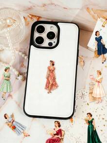 50Pcs Vintage 1950s Lady PET Stickers, Transparent Retro Mid Century Woman Dress Decals, Soft Vintage Aesthetic, Decor For Journal, Phone Case, Laptop, Scrapbook & Retro Fashion Crafts School Supplies - 6*6*1 - View 3