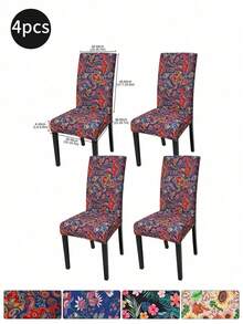 1pc/4pcs/6pcs/10pcs Elastic Soft Parsons Dining Chair Covers, Removable And Washable Universal Fit For Kitchen And Dining Room Chairs, Spring/Summer Green Leaf Print, Furniture Protection And Home Decor, Create Festive Atmosphere For Dining Room, Living Room And Kitchen Chairs - Multicolor - View 27