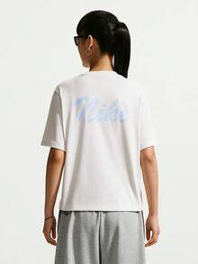 Nike Women's AS W NSW SS TEE BOXY Short Sleeve Knit Collarless T-Shirt TIW1213-030 - Baby Blue - View 2