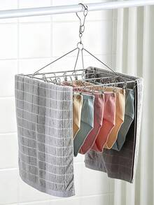 Ever Blooming 20/40 Clips Windproof Drying Rack, Socks & Underwear Hanging Storage Rack, Multi-Functional Hooks, Suitable For Home And Retail Scenarios, Back To School Season Drying Rack, Home Decor - Multicolor - View 3
