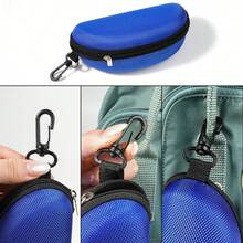 Portable Anti-Pressure Zipper Glasses Case With Carabiner Clip, Textured Hard Shell Eyewear Storage, Unisex, Minimalist Design, Suitable For Hanging On Backpack, Car Accessory, Travel Essential, Vacation Must-Have Fashion Glasses Storage Box - Multicolor - View 7