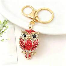Fashion Creative Owl Keychain Alloy Rhinestone Animal Key Ring Car Bag Pendant Exquisite Gift - Multicolor - View 4