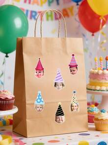 1/10/25/50/100/150pcs Customizable Personalized Photo Stickers, Colorful Paper Face Stickers, Personalized Colorful Stickers, Custom Party Stickers, Suitable For Birthday Party, Bachelorette Party, Party Decoration, Suitable For Various Parties - Multicolor (2) - View 4