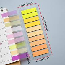 1pc/7pcs/20pcs Gradient Multicolor Mixed Index Sticky Notes, 200 Sheets Per Card, Self-Adhesive Page Markers, Office & Study Stationery, For File Classification And Note-Taking - one-size - View 26