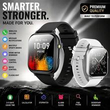 AZRTL Unisex Smart Sports Watch With Side Light-Flashlight, Pedometer, Calorie Tracker, Multiple Sports Modes, Music Control, Remote Camera, Wireless Calling, Customizable Watch Face, Message Notification, Alarm Reminder, Weather Forecast, USB Charging, Multi-Function Smart Watch, Thoughtful Gift Choice - View 1