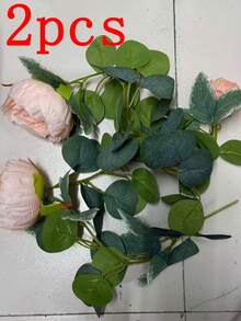 1pc/2pcs Silk Fabric Large Peony Flower Vine - Baby Pink - View 10