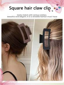 5 pezzi Fermagli per capelli quadrati minimalisti di colore solido opaco, Fermagli per capelli premium cavi per la parte posteriore della testa, bagno, semi-raccolti, coda alta, fermagli per capelli senza tracce, adatti per uscite, sport, shopping, vacanze, esibizioni, tè pomeridiano, accessori per capelli versatili, regalo pratico per San Valentino, ritorno a scuola, anniversario - Multicolore - Visualizzare 9