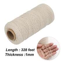 Butchers Twine, 328 Feet 3Ply Cotton Bakers Twine, Food  Cooking String For Tying Meat, Making Sausage, Trussing Turkey, Roasting And Packing Beige - Beige - View 5