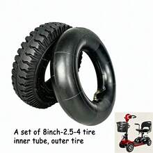 8x2.5-4 A Set Of Electric Scooter Tire -Electric Tricycle, Elderly Scooter Outer Tire, Electric Scooter Inner And Outer Tires - Black - View 1