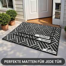 EDIMENS Doormat For Front Door 50x80cm, Non-Slip & Washable Outdoor Doormat, Thickened Indoor Doormat, Highly Absorbent Doormat For Indoor And Outdoor Use, Entrance & Front Door, Patio, Hallway - Black and White Stripes - View 6