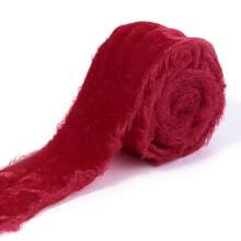 1 Roll Polyester Handmade Hand-Torn Frayed Edge Velvet Ribbon DIY Hair Accessories Bows Wedding Bouquet Gift Packaging Christmas Halloween New Year Wedding Birthday Party Decoration Ribbon - Raw-edged Ribbon - View 19