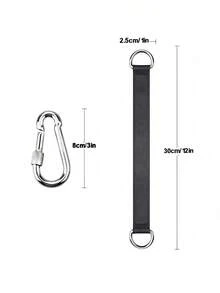 1/2/4pcs Sangles de suspension pour balançoire d'arbre robustes avec mousqueton (Taille 8 avec écrou), Sangles de hamac résistantes aux intempéries et faciles à installer, Convient pour suspendre l'équipement de camping et les sacs de sable, Accessoires d'extérieur, Cadeau de la fête des pères, Essentiels de camping - Noir - Voir 14