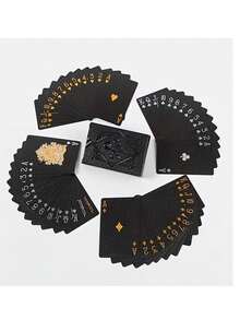 1 Deck "Black Rose" Playing Cards, Suitable For Creative Travel Gifts, Party Games, Magic Performances And Family Entertainment, Ideal Choice For Game Night, Perfect For Birthday, Christmas, New Year, Halloween And Thanksgiving Occasions - One Size Fits All - View 5