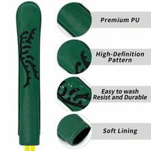 1 Stück Golf Ausrichtungsstab Abdeckung - Themenstickerei, 4 Farben | Premium PU Material | langanhaltend | Für Schlagtraining | Passend für die meisten Ausrichtungsstäbe | Golf Trainingsgeschenk für Männer & Frauen - Verschiedenfarbig - Übersicht 8