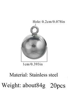 20pcs Stainless Steel Basic Handmade Round Bead Welding Rings Pendant DIY Jewelry Accessories For Necklace, Bracelet, Earrings - Silver (1300) - View 13
