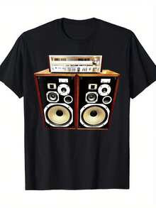 Unisex Adult T-ShirtVintage Audio Gear Unisex Cotton Audiophile Casual Summer Tee - Black - View 1